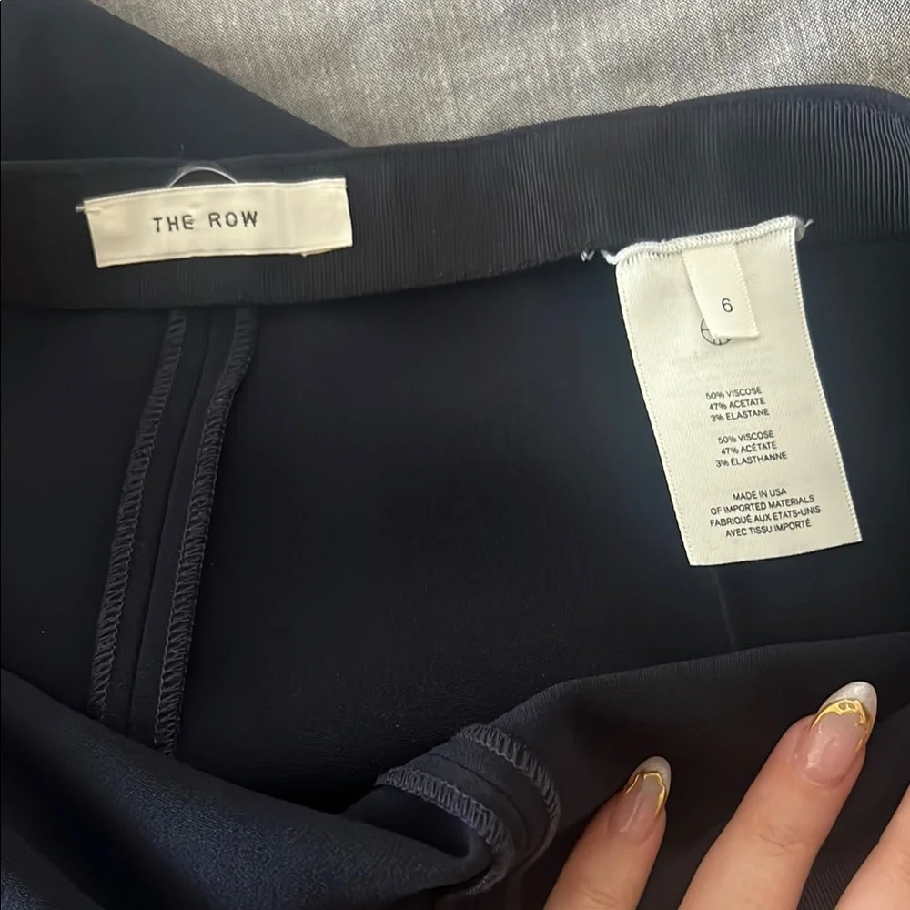 The Row Midnight Navy Black pant with ankle slit detail - Picture 3 of 5